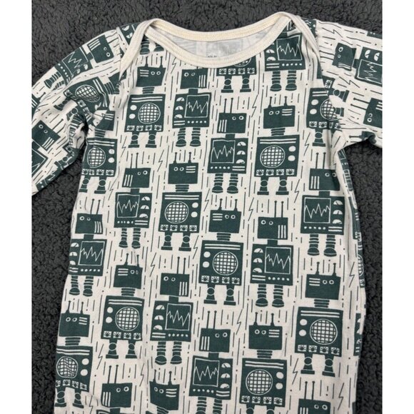 Winter Water Factory One Piece Long Outfit Romper 18m 18 Green Robot USA Organic - Picture 4 of 6